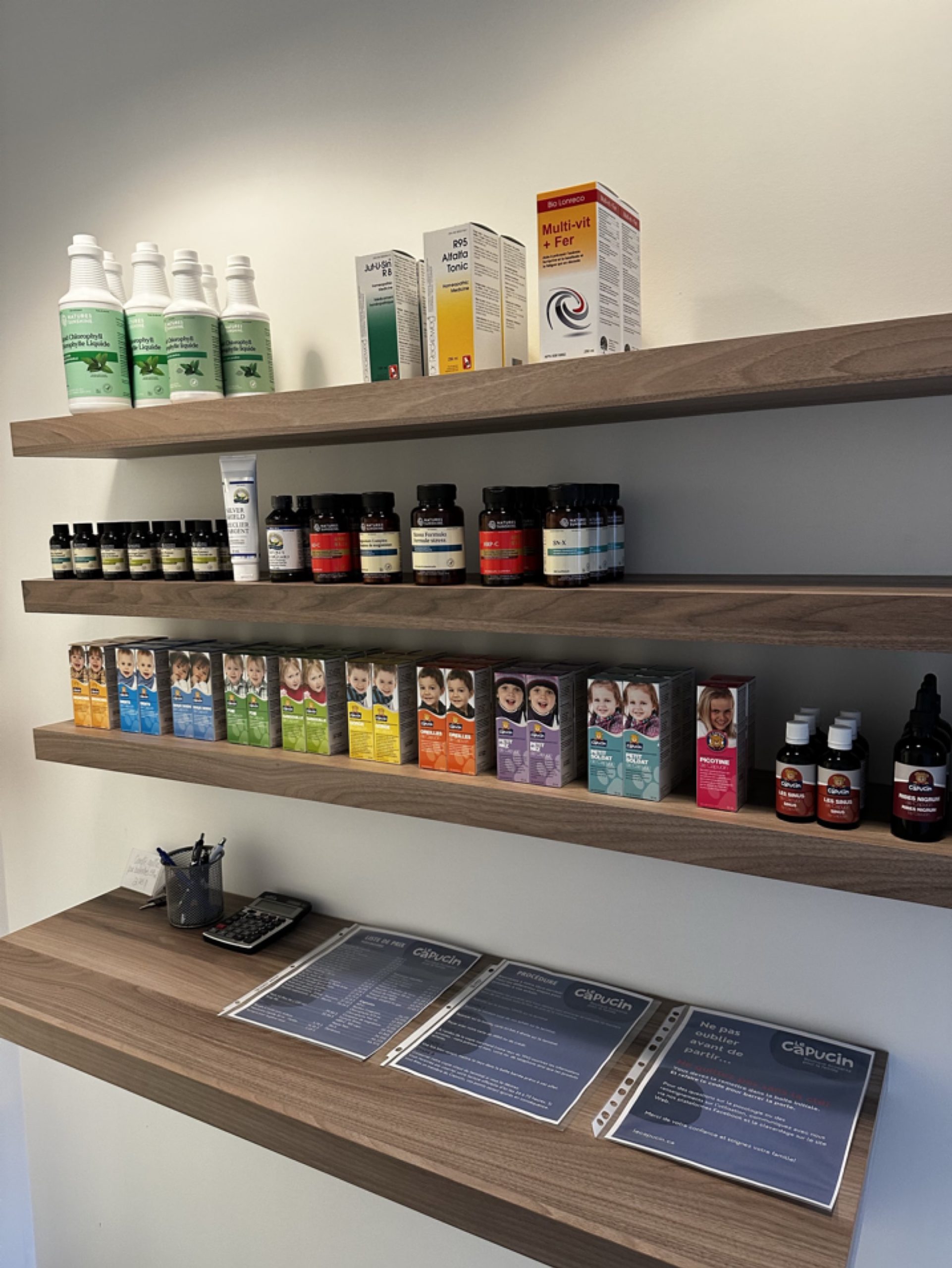 Produits disponibles au libre-service Capucin &agrave; Victoriaville